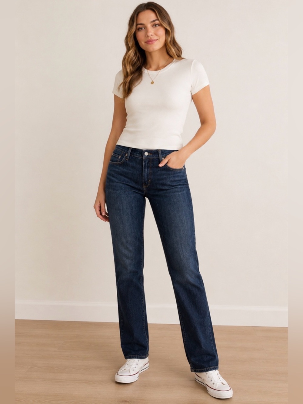 Levi’s 505 Straight Women’s Jeans Size 6‎ W28 L32 Dark Wash Stretch Denim